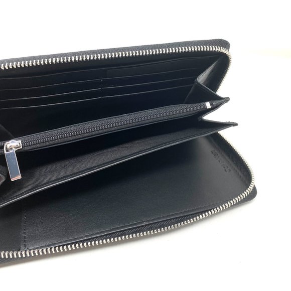 Calvin Klein Caviar Travel Zip Mens Wallet Leather Premium Black 47200017 - Picture 5 of 6